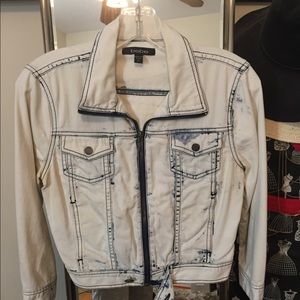 Cropped Acid Wash Bebe Denim jacket